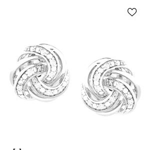 Diamond Live Knot 1/10 carat stud earrings sterling silver